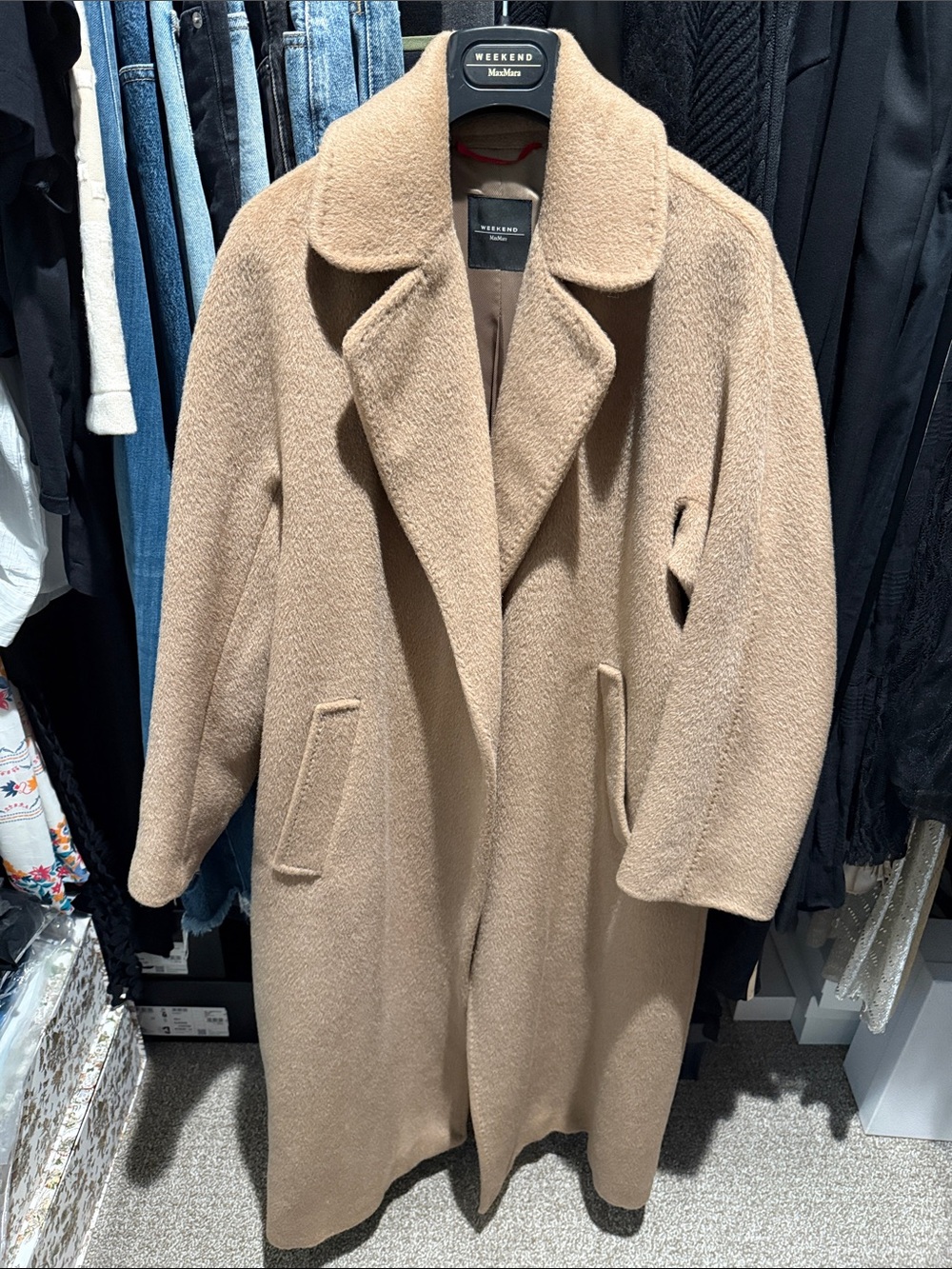 Weekend Max Mara Camel Wool-Blend Long Trench Coat